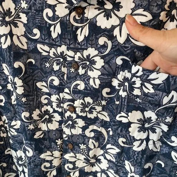 Markis Honolulu Hawaii Floral Print Button Up Hawaiian Shirt Mens Sz XL Pocket - Picture 5 of 7